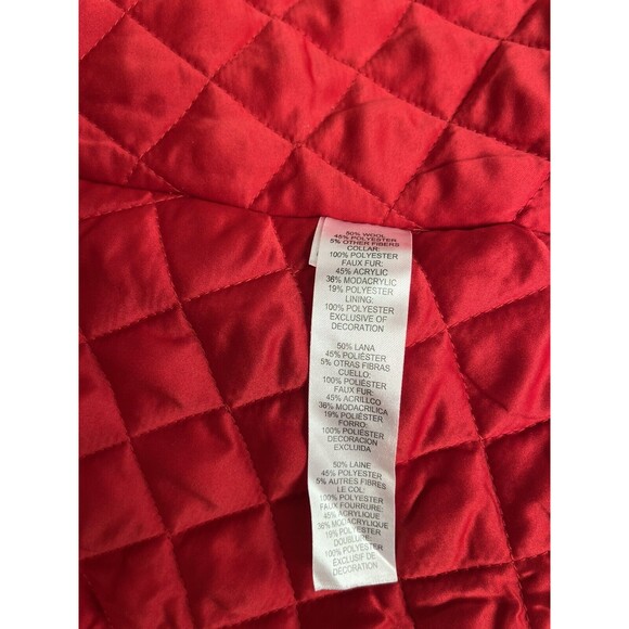 Hartstrings Coat Red 50% Wool Faux Fur and Girl's 6X Christmas Formal - Picture 8 of 10